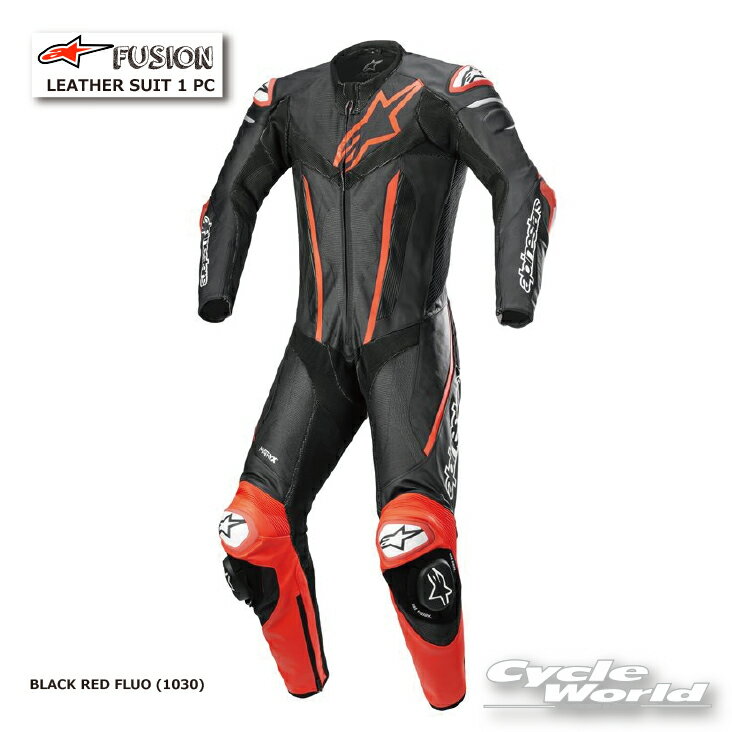 ☆正規品【ALPINESTARS】FUSION LEATHER SUIT 1 PC《3153022　BLACK RED FLUO (1030) 》　レザースーツ　レーシングス…