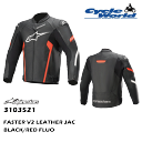 y݌Ɍ!!!zyalpinestarsz3103521 FASTER V2 LEATHER JACKET BLACK/RED FLUO 50TCYApCX^[Y U[WPbg oCNEFA yoCNpiz