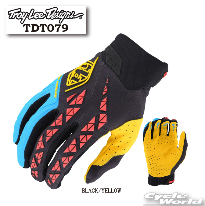 ☆【ネコポス発送】【TROY LEEI】TDT079　SE PRO グローブ《BLACK/YELLOW》トロイリー　オフロード　ブラックイエロー　モトクロス　アールエスタイチ RS　タイチ　　RS TAICH ★N【バイク用品】