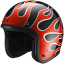 ☆【RIDEZ】ヘルメット LX FLAMEZ (61-62cm) 大きめ BIGサイズ ゆったりサイズ メンズ RIDEZ INTERNATIONAL ライズインンターナショナル ジェットヘルメット ガンメタル レッド 赤 【バイク用品】(2)