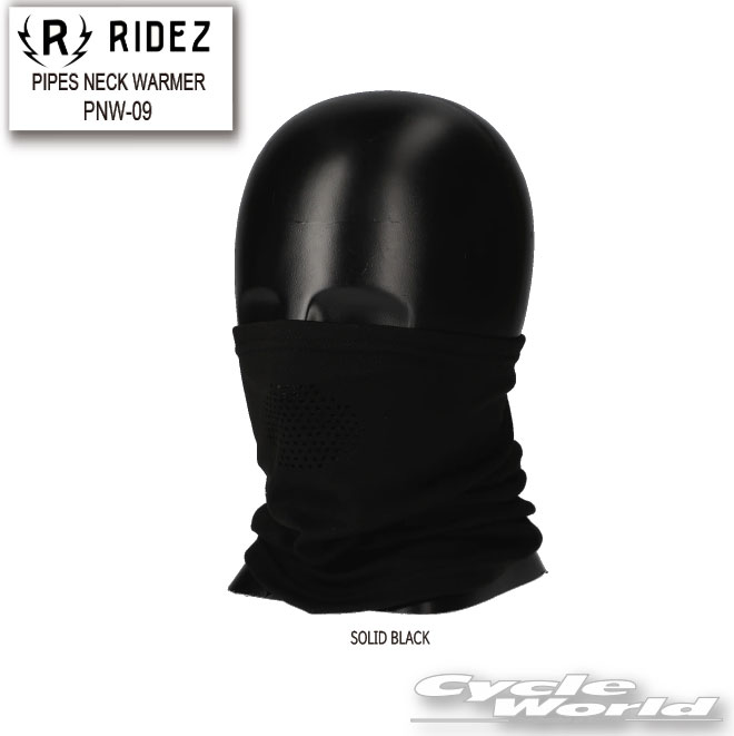 ☆【ネコポス対応】【RIDEZ】《PNW-09》PIPES NECK WARMER SOLID BLACK　ライズ　フリースネックウォーマー　フェイスマスク　マスク　ソリッドブラック　花粉　PM2.5 　ウイルス対策　ライズインターナショナル【バイク用品】 1