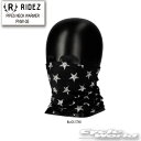 ☆【ネコポス対応】【RIDEZ】《PNW-05》PIPES NECK WARMER BLACK STAR　ライズ　フリースネックウォーマー　フェイスマスク　マスク　ブラックスター　花粉　PM2.5　ウイルス対策　ライズインターナショナル　【バイク用品】