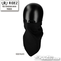 ☆【ネコポス対応】【RIDEZ】 NEO BANDANA MASK SOLID BLACK《RNB06》 　ライズ　バンダナ　フェイスマスク　ソリッドブラック 　マスク　花粉　PM2.5　ウイルス対策　ライズ　インターナショナル【バイク用品】