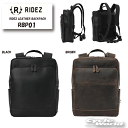 ☆【RIDEZ】RBP01 RIDEZ LEATHER BACKPACK 牛革 レザー クレイジーホースハイド 鞄 バックパック ライズ 【バイク用品】