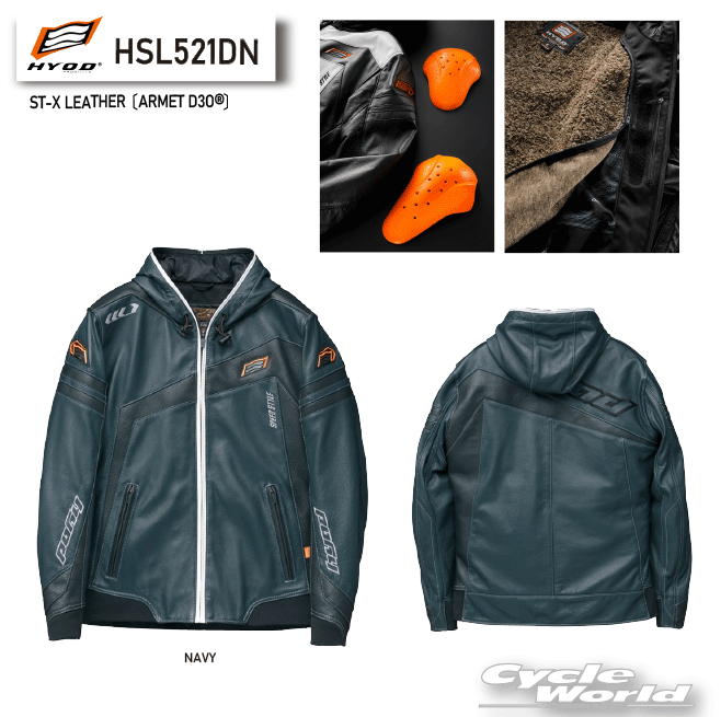 HYODHSL521DNNAVYST-X LEATHERADROA D3O??͡ס顡쥶㥱åȡҥ祦ɥץ...
