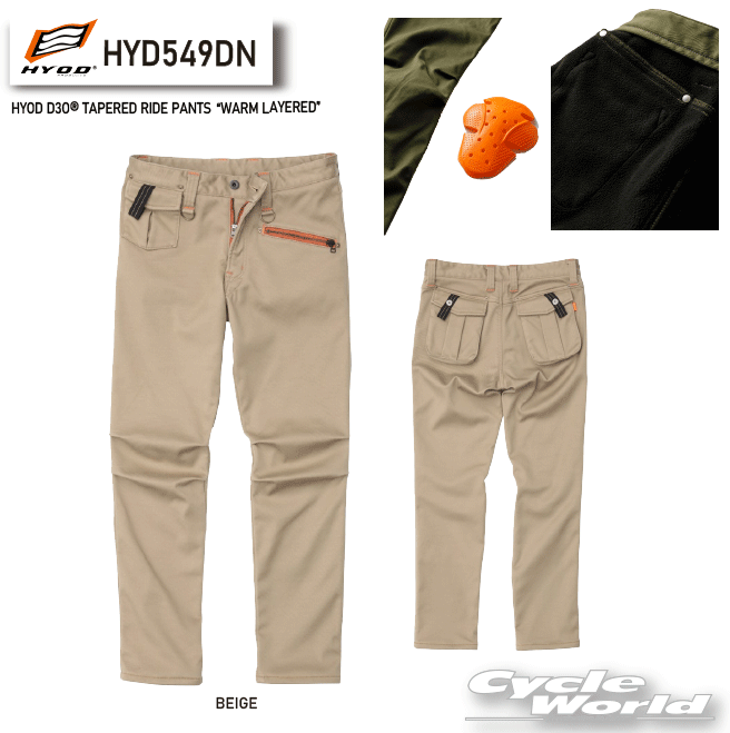 HYODHYD549DNHYOD D3O? TAPERED RIDE PANTSWARM LAYEREDɡBEIGEաɨץ...