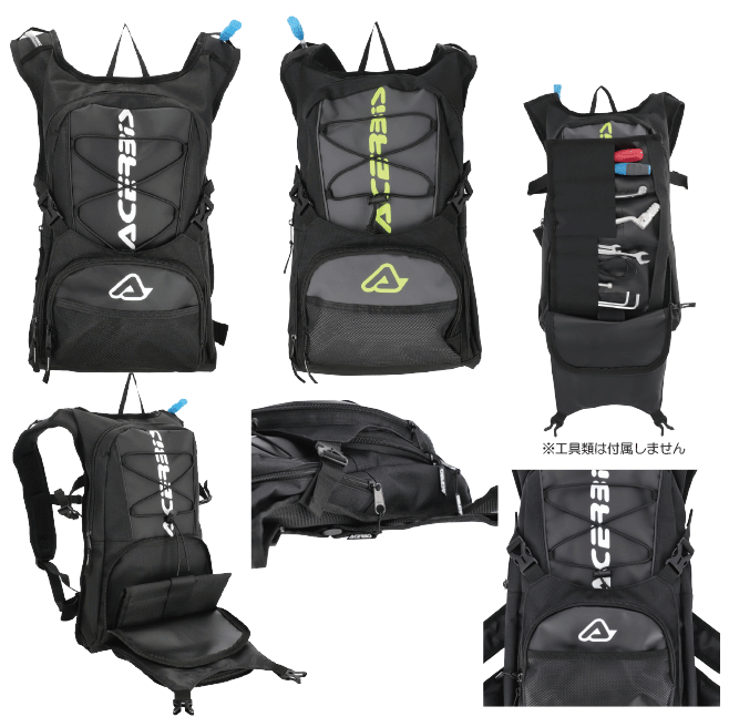 ☆【ROUGH&ROAD】AC-26167　H2O LOGO DRINK BACKPACK 10L ACERBIS 3Lウォーターバッグ　バックパック　ラフ＆ロード　ラフロ【バイク用品】
