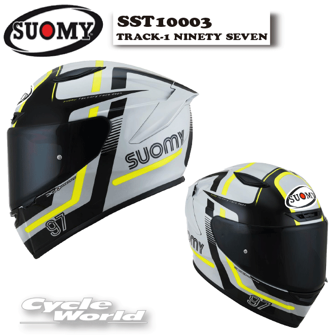 ☆【SUOMY】SST10003　TRACK-1 NINETY SEVEN GR/YE　ナインティセブン　フルフェイス　ヘルメット　SGマーク 公道走行…