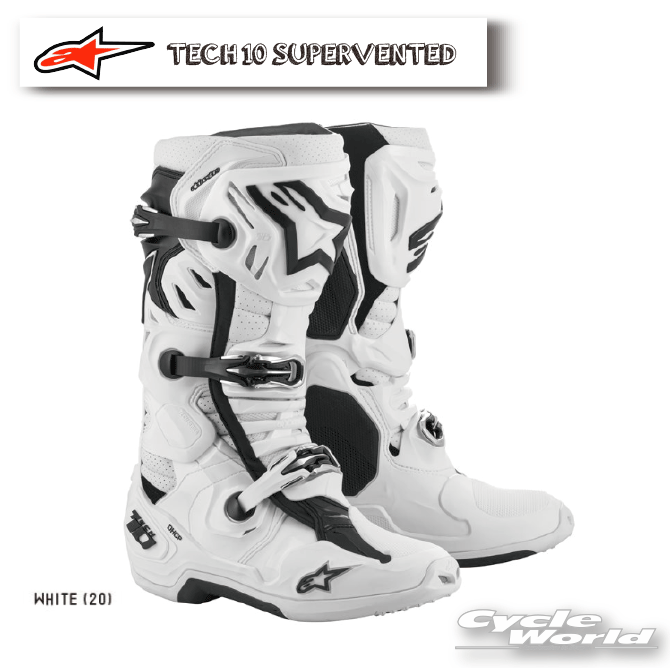 ☆正規品【ALPINESTARS】TECH 10 SUPERVENTED BOOTS 《2010520》 WHITE (20)　 テック10　スーパーベント　ブーツ　アルパインスターズ　モトクロス オフロードブーツ　オフロード　イタリア取り寄せ【バイク用品】