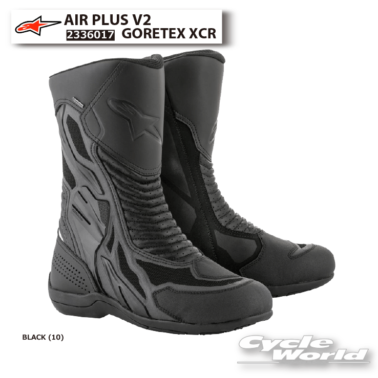 ☆正規品【ALPINESTARS】AIR PLUS V2 GORETEX XCR 《BLACK (10)》ゴアテックス 防水 透湿 靴 ブーツ イタリア 取り寄せ ライディングブーツ ツーリング ストリート アルパインスターズ 2336017【バイク用品】
