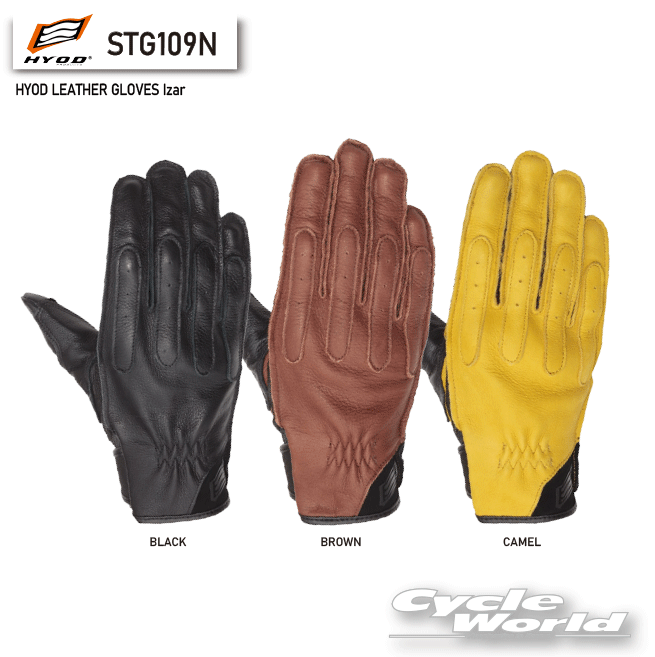 ☆【HYOD】STG109N　HYOD LEATHER GLOVES Izar　ゴートレザー　タッチスクリーン　スマートフォン操作　グローブ　ヒョウドウプロダクツ【バイク用品】