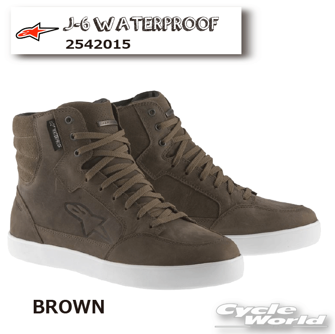 ☆正規品【ALPINESTARS】J-6 WATERPROOF《2542015》BROWN(80)　イタリア取り寄せアルパインスターズ　シューズ　スニーカー　ライディングシューズ　バイクブーツ　ストリート　防水【バイク用品】