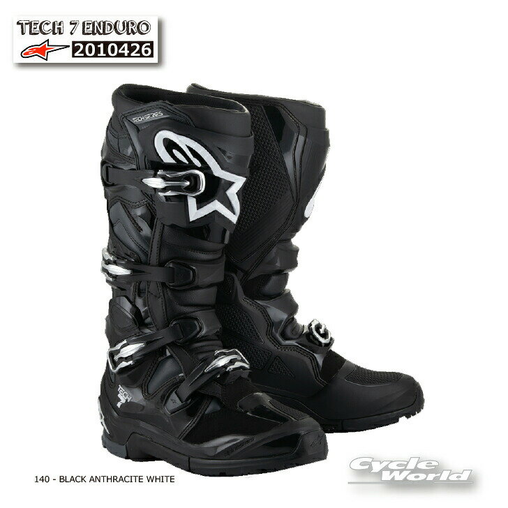 ☆正規品【ALPINESTARS】TECH 7 ENDURO《2010426》 BLACK ANTHRACITE WHITE (140)　 テック7　エンデューロ　ブーツ　アルパインスターズ　モトクロス オフロードブーツ　オフロード　イタリア取り寄せ【バイク用品】