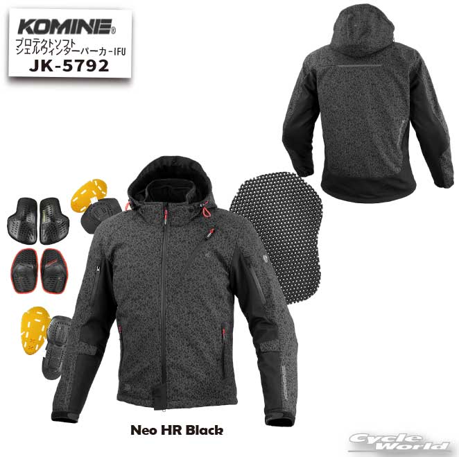 ☆【KOMINE】JK-5793 プロテクトソフトシェルウィンターパーカ-IFU《Neo HR Black》 防寒 寒さ対策 ウインタージャケット メンズ レディース 小さいサイズ 大きいサイズ コミネ【バイク用品】