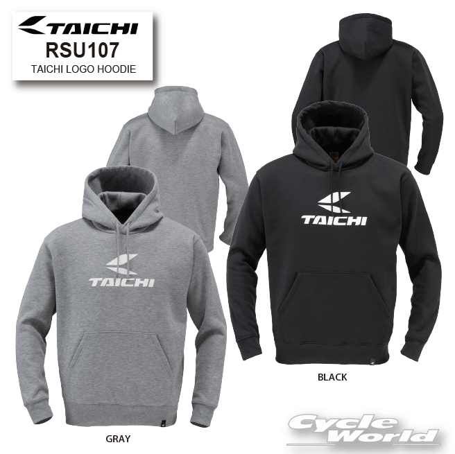 ☆正規品【RS TAICHI】RSU107　TAICHI LOGO HOODIE　フリースパーカ　厚手　RSタイチ　アールエスタイチ【バイク用品】