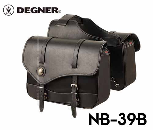 NB-39BCOLOR：Black SIZE：H27×W43×D14cm(片側)CAPACITY：16L(片側)MATERIAL：PVC(合成皮革)、NYLONACCESSORIES：Rain Cover、Belt