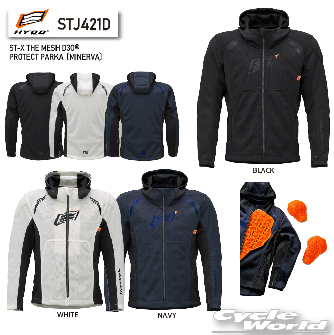 ☆【HYOD】STJ421D　ST-X THE MESH D3O? PROTECT PARKA〔MINERVA〕　プロテクト　メッシュ　肩　肘　背中　バック　 ...