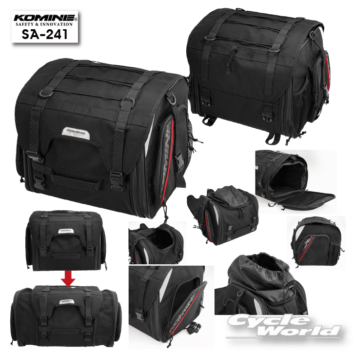 ☆【KOMINE】 コミネ SA-241 ジャーニーシートバッグ ツーリングバッグ キャンピングシートバッグ キャンプ 大型【バイク用品】