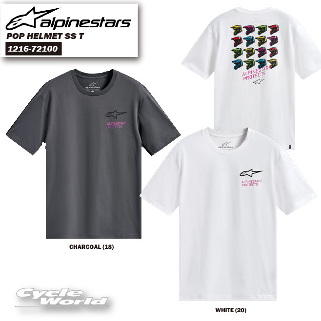 ☆【あす楽対応】正規品【ALPINESTARS】1216-72100 POP HELMET SS TTシャツ アルパインスターズ イタリア 【バイク用品】