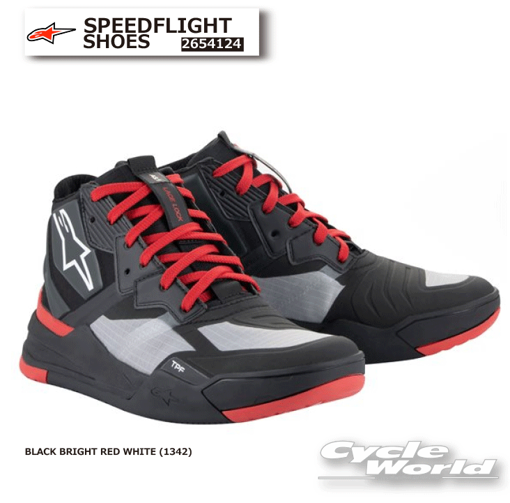 ☆正規品【ALPINESTARS】SPEEDFLIGHT SHOES《2654124》BLACK BRIGHT RED WHITE (1342) スピードフライトシューズ スニーカー ツーリング ライディング シューズ ストリート アルパインスターズ イタリア 取り寄せ【バイク用品】