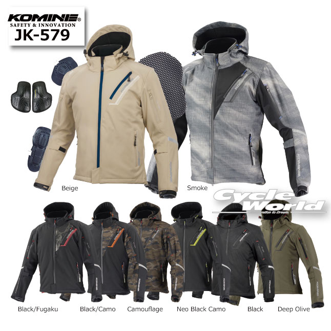 ☆【KOMINE】JK-579《5XLB》 プロテクトソフトシェルウィンターパーカ-イフ Protect Softshell W-PARKA-IFU 防寒 寒さ対策 ウインタージャケット メンズ レディース 小さいサイズ 大きいサイズ コミネ【バイク用品】