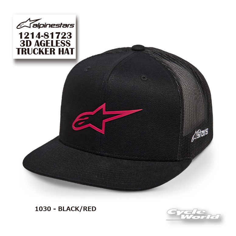 ☆正規品【ALPINESTARS】3D AGELESS TRUCKER HAT《1214-81723 BLACK/RED(1030) 》 キャップ CAP 帽子 野球帽 アルパインスターズ イタリア 取り寄せ【バイク用品】