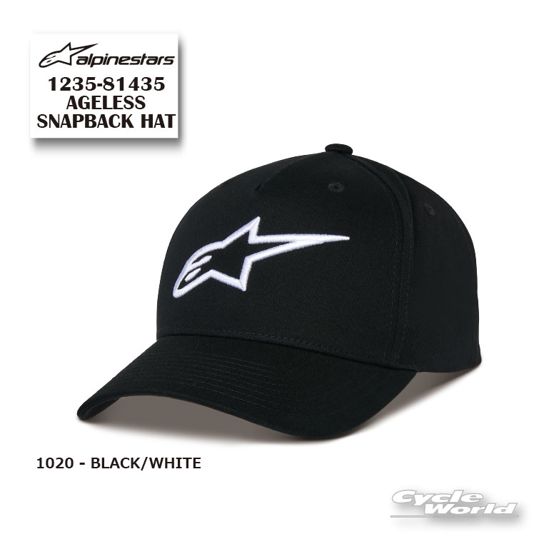 ☆【あす楽対応】正規品【ALPINESTARS】AGELESS SNAPBACK HAT《1235-81435 BLACK/WHITE(1020) 》 キャップ CAP 帽子 野球帽 アルパインスターズ イタリア 取り寄せ【バイク用品】