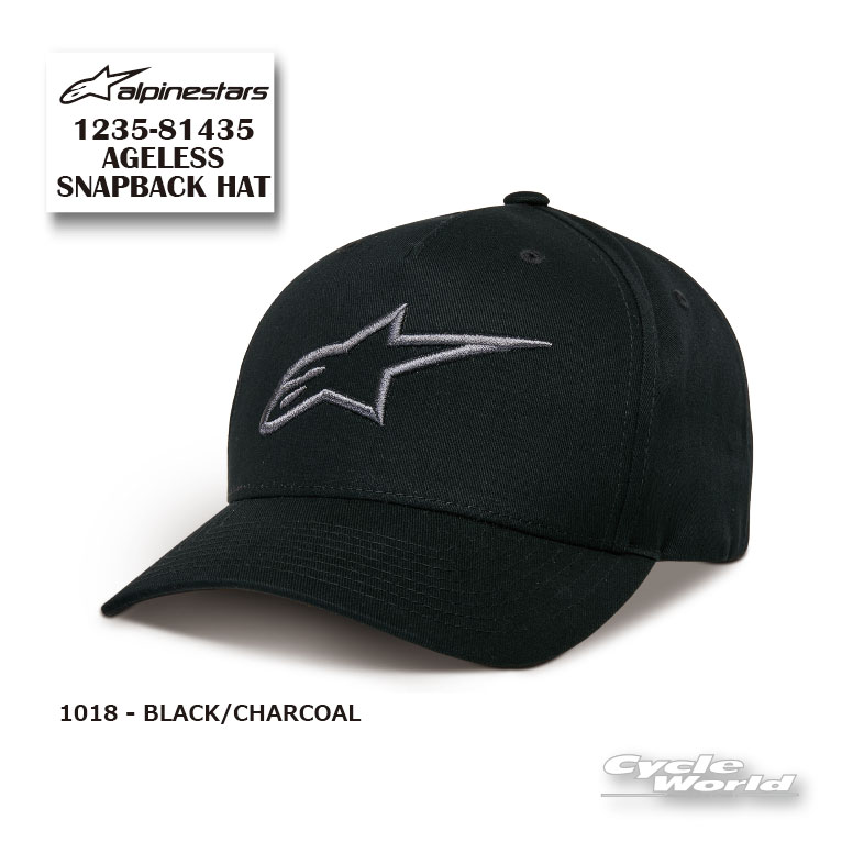 ☆【あす楽対応】正規品【ALPINESTARS】AGELESS SNAPBACK HAT《1235-81435 BLACK/CHARCOAL(1018) 》 キャップ CAP 帽子 野球帽 アルパインスターズ イタリア 取り寄せ【バイク用品】