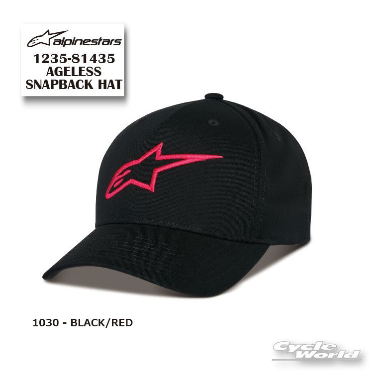☆【あす楽対応】正規品【ALPINESTARS】AGELESS SNAPBACK HAT《1235-81435 BLACK/RED(1030) 》 キャップ CAP 帽子 野球帽 アルパインスターズ イタリア 取り寄せ【バイク用品】