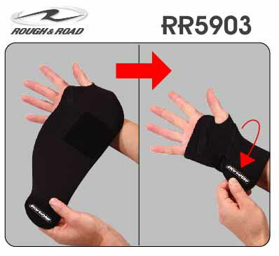 ☆【ネコポス対応】【ROUGH ROAD】RR5903 リストアシストバンド 冬用 寒さ対策 防水 防寒 サポーター 手首 ラフ＆ロード【バイク用品】