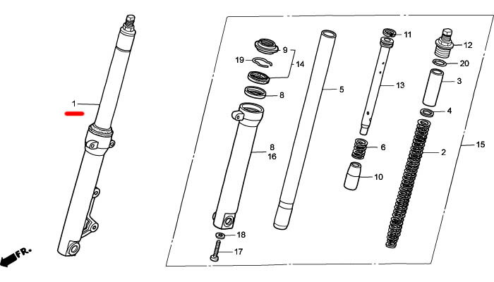 ☆【HRC】51400-NLA-013 FORK ASSY,R FRONT F,RフォークASSY 純正部品 HRC製品正規取扱店 Honda Racing エイチアールシー ホンダレーシング 補修パーツ【バイク用品】