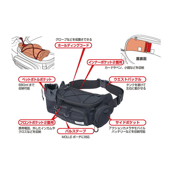 ☆*正規品【TANAX】MFK-7002 ライディングウエスト(ブラック)　タナックス モトフィ...