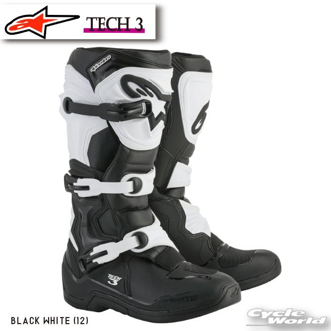 ☆正規品【ALPINESTARS】TECH 3 《BLACK WHITE (12)》 テック3モトクロス オフロード 靴 ブーツ イタリア取り寄せ イタリア 直輸入オフロードブーツ ツーリング 街乗り アルパインスターズ 2013018【バイク用品】