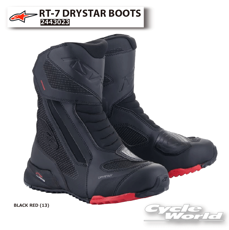 ☆正規品【ALPINESTARS】RT-7 DRYSTAR BOOTS 《BLACK RED (13)》ドライスター 防水 ブーツ イタリア 取り寄せ ライディングブーツ ツーリング アルパインスターズ 2443023【バイク用品】