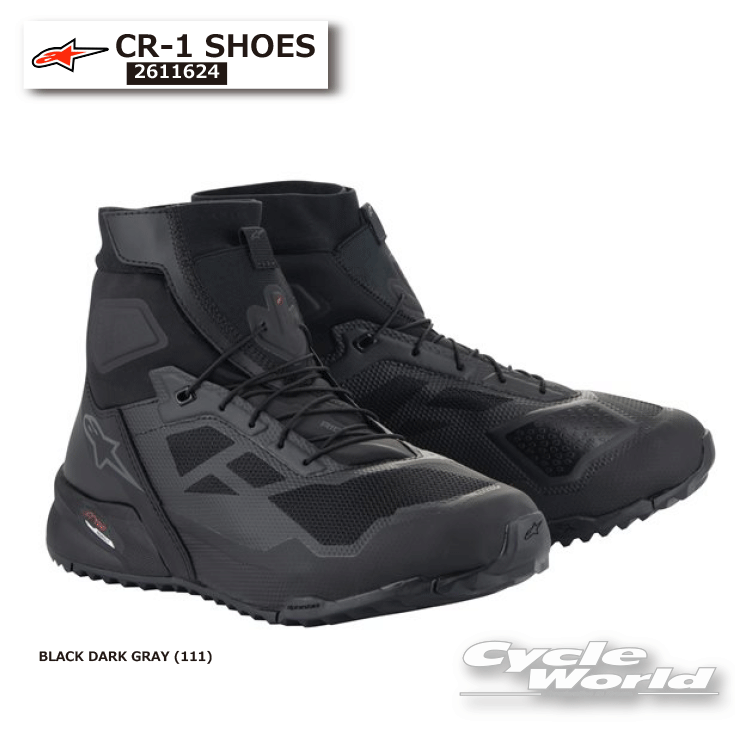 ☆正規品【ALPINESTARS】CR-1 SHOES《2611624》BLACK DARK GRAY (111) スニーカー ツーリング ライディング シューズ ストリート 靴 アルパインスターズ イタリア 取り寄せ【バイク用品】
