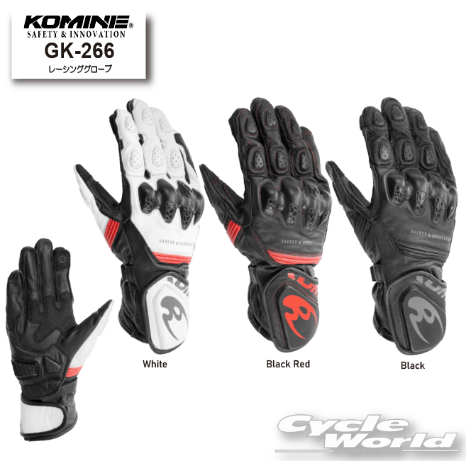 ☆* 正規品【KOMINE】GK-266 レーシンググローブ 　レーシンググローブ　革　ナックルプロテクター　 コミネ【バイク用品】