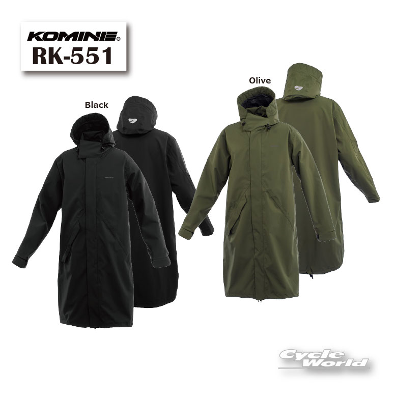 ☆【KOMINE】RK-551 ブレスター3レイヤーモッズレインコート レインコート　カッパ　雨具　雨用　防水　コミネ【バイク用品】