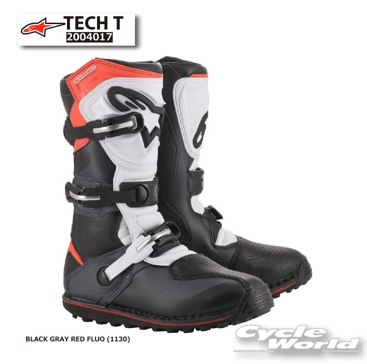 ☆正規品【ALPINESTARS】TECH T《2004017》BLACK GRAY RED FLUO (1130) イタリア取り寄せテックティー　アルパインスターズ　 モトクロス　オフロード　トライアル　オフロード　ブーツ【バイク用品】