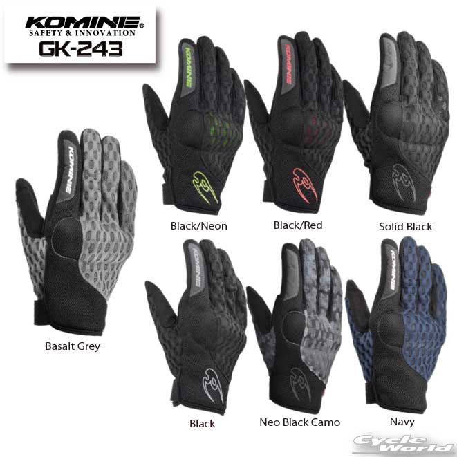 ☆【KOMINE】GK-243 プロテクトクーリングメッシュグローブ ツーリング　春夏用 コ...