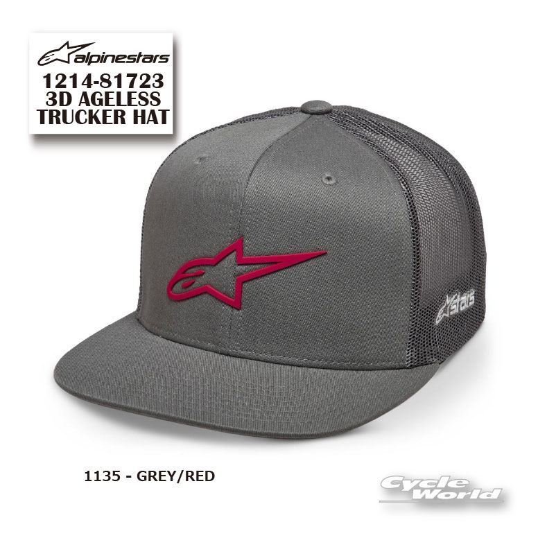 樂天商城 - ☆●正規品【ALPINESTARS】3D AGELESS TRUCKER HAT《1214-81723 GREY/RED(1135) 》　キャップ　CAP　帽子　野球帽　アルパインスターズ イタリア 取り寄せ【バイク用品】