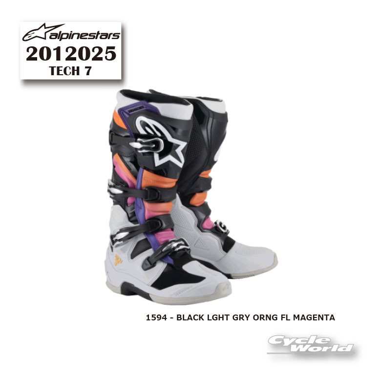 樂天商城 - ☆正規品【ALPINESTARS】TECH 7 2012025 《1594 - BLACK LGHT GRY ORNG FL MAGENTA》イタリア取り寄せ テック7 　アルパインスターズ　 モトクロス オフロードブーツ　オフロード　MX　TECH7【バイク用品】