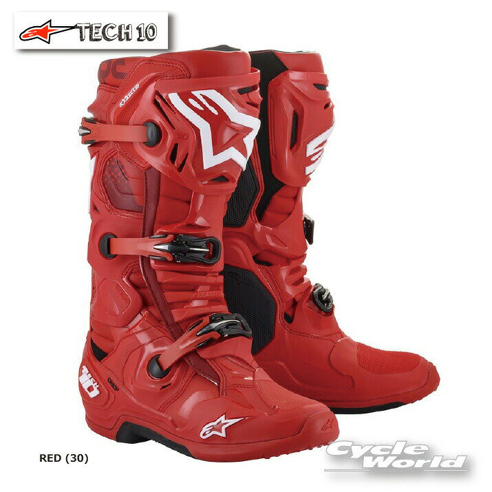 ☆正規品【ALPINESTARS】TECH 10　ブーツ　《2010020》RED (30)　　イタリア取り寄せ テック10　アルパインスターズ　 モトクロス オフロードブーツ　オフロード　MX　TECH10【バイク用品】