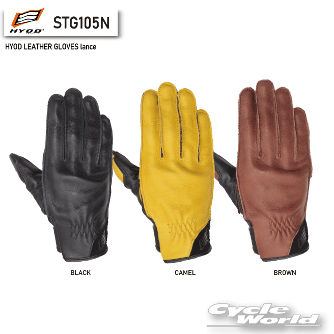 ☆【HYOD】STG105N　HYOD LEATHER GLOVES lance　秋冬　ゴートレザー　タッチスクリーン　スマートフォン操作　グローブ　ヒョウドウプロダクツ【バイク用品】