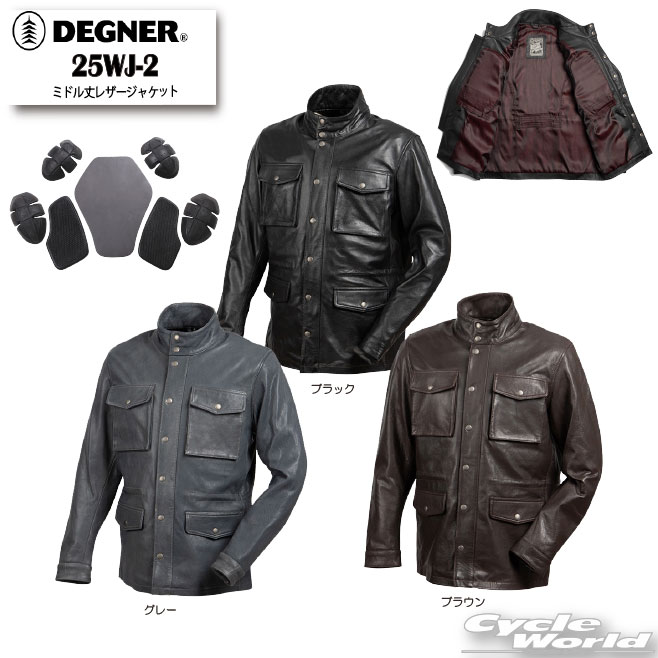 樂天商城 - ☆【DEGNER】25WJ-2　ミドル丈レザージャケット　デグナー　革ジャン　牛革　ライダースジャケット　【バイク用品】
