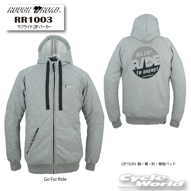 ☆【ROUGH ROAD】RR1003《Go For Ride》ラフライドZIPパーカー 春夏ジャケット ラフ＆ロード メンズ レディース 【バイク用品】