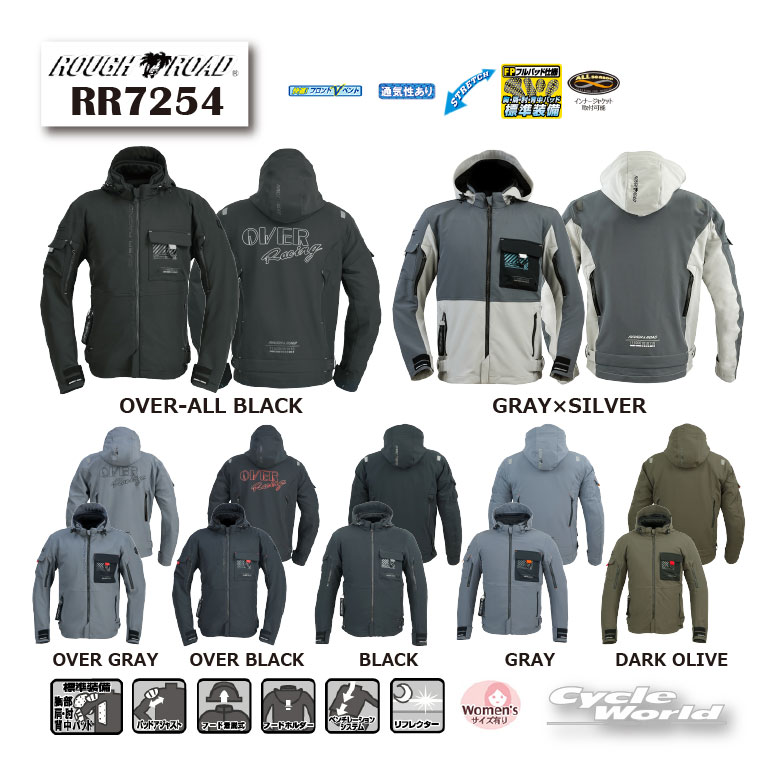 樂天商城 - ☆【ROUGH&ROAD】RR7254　エアスルーソフトシェルストレッチパーカーFP　ラフ＆ロード　春夏秋　スリーシーズン　吸汗　速乾　プロテクター　　ツーリング　【バイク用品】