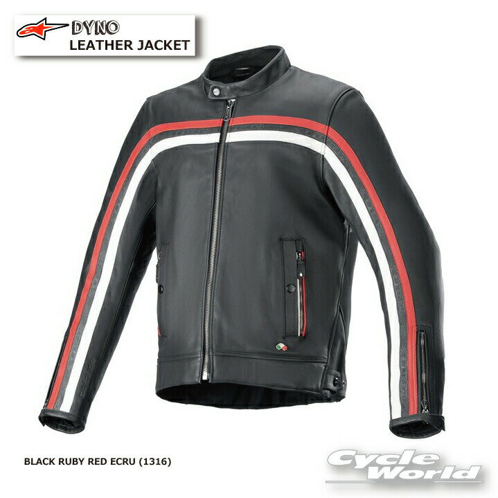 正規品DYNO LEATHER JACKET《3103924　BLACK RUBY RED ECRU (1316) 》レザージャケット　 　アルパインスターズ イタリア 取り寄せ