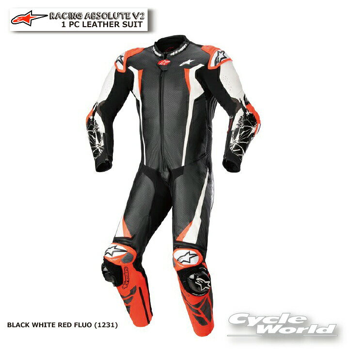正規品【ALPINESTARS】RACING ABSOLUTE V2 1 PC LEATHER SUIT《3156323　BLACK WHI...