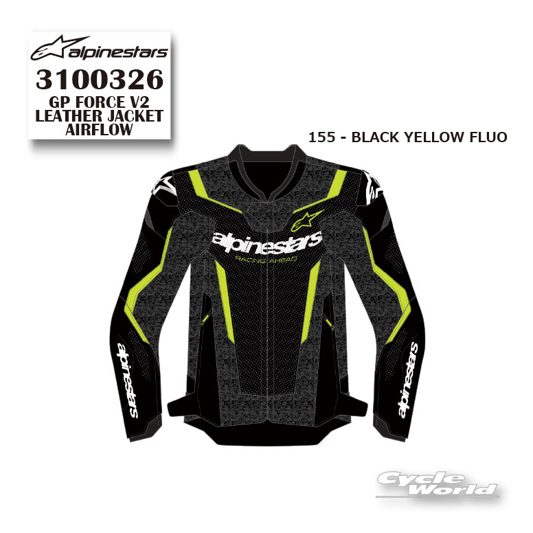 正規品GP FORCE V2 LEATHER JACKET AIRFLOW《3100326》 BLACK YELLOW FLUO (155) イタリア取り寄せ ジャケット スポーツ アルパインスターズ 