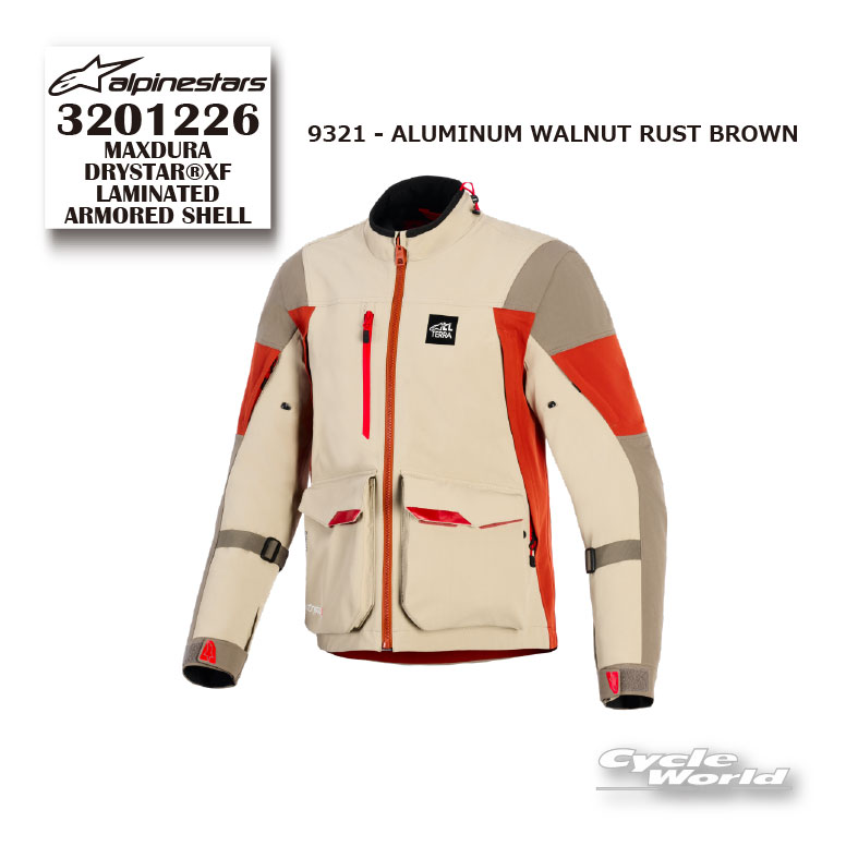 Rakuten - 正規品【ALPINESTARS】MAXDURA DRYSTAR(R)XF LAMINATED ARMORED SHELL《3201226》 ALUMINUM WALNUT RUST BROWN (9321) イタリア取り寄せ ジャケット アドベンチャー アルパインスターズ 【バイク用品】
